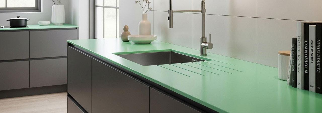 Akrilik Lavabo Tezgahları Dekoratif şık ve dayanıklı malzeme