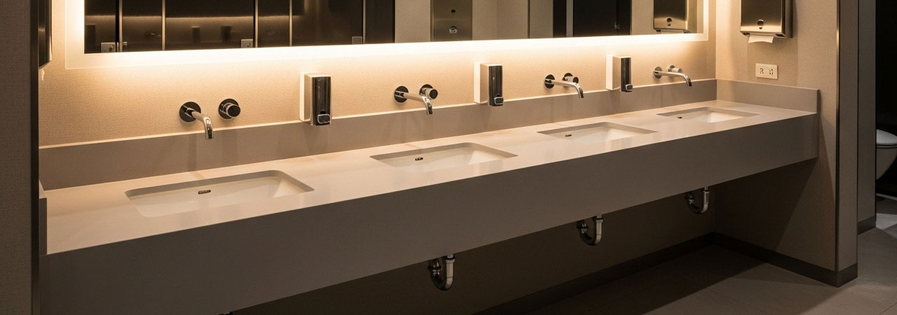 Akrilik Lavabo Tezgahları Dekoratif şık ve dayanıklı malzeme