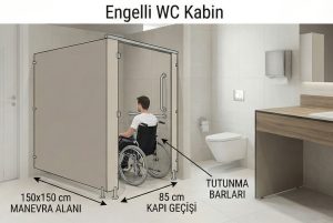 Engelli WC Kabin Ölçüleri